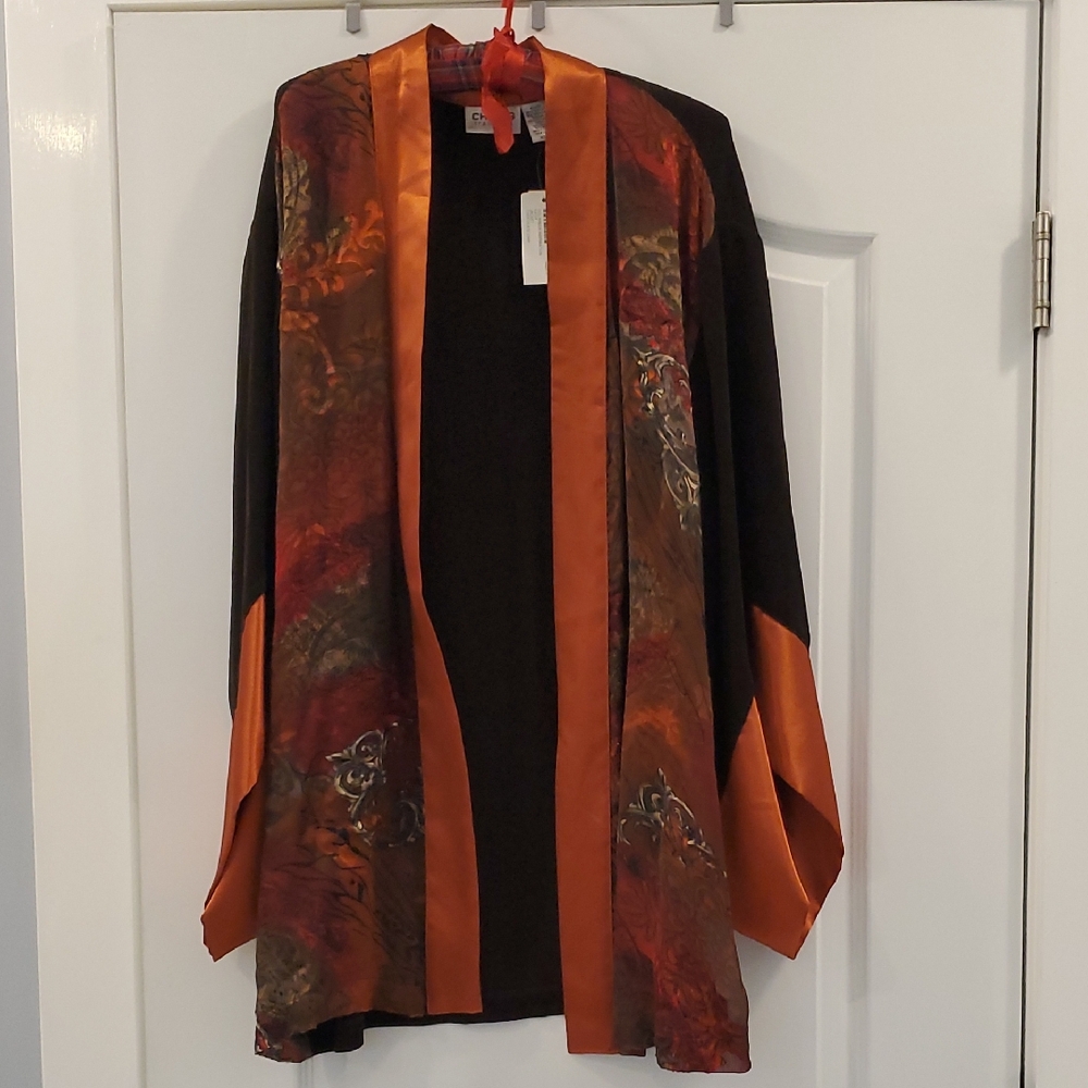 Chico's Vibrant Orange and Black Jacket